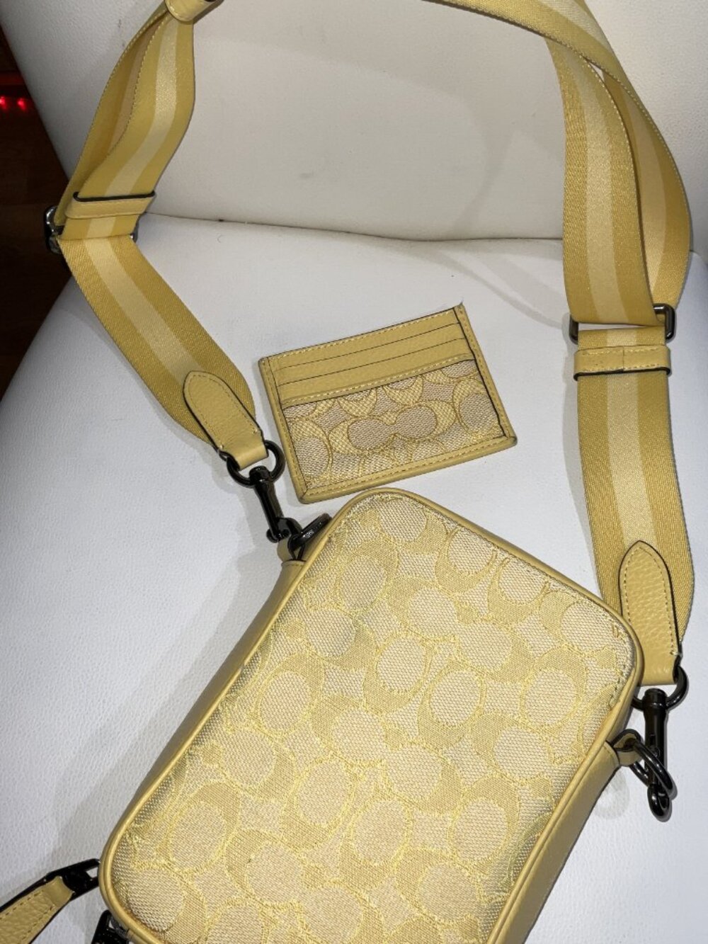 Authentic COACH Stanton Crossbody & Card Case (set) in Signature Jacquard - Picture 2 of 8